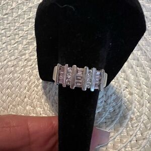 SALE FAS .925 Silver Pink n Clear CZ Women's Ring